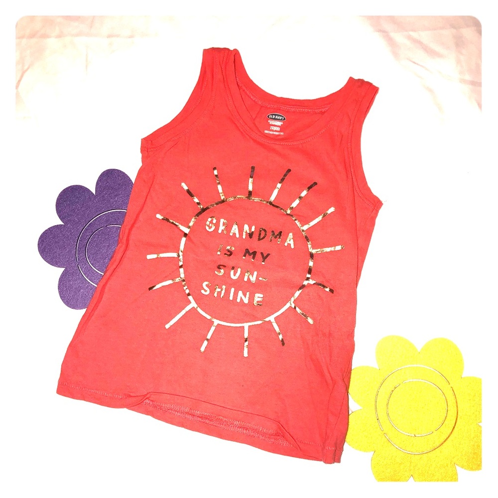 KIDS GRANDMA IS MY SUNSHINE ORANGE TANK 5T